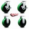 Service Caster 6 Inch Green Poly on Cast Iron Caster Set with Roller Bearings 2 Brakes 2 Rigid SCC-20S620-PUR-GB-TLB-2-R-2 - alternate 6